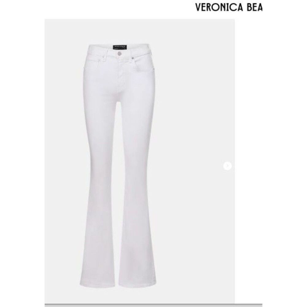 Veronica Beard Women's Beverly High Rise Skinny Flare Jeans White Sz 24 NWT 328